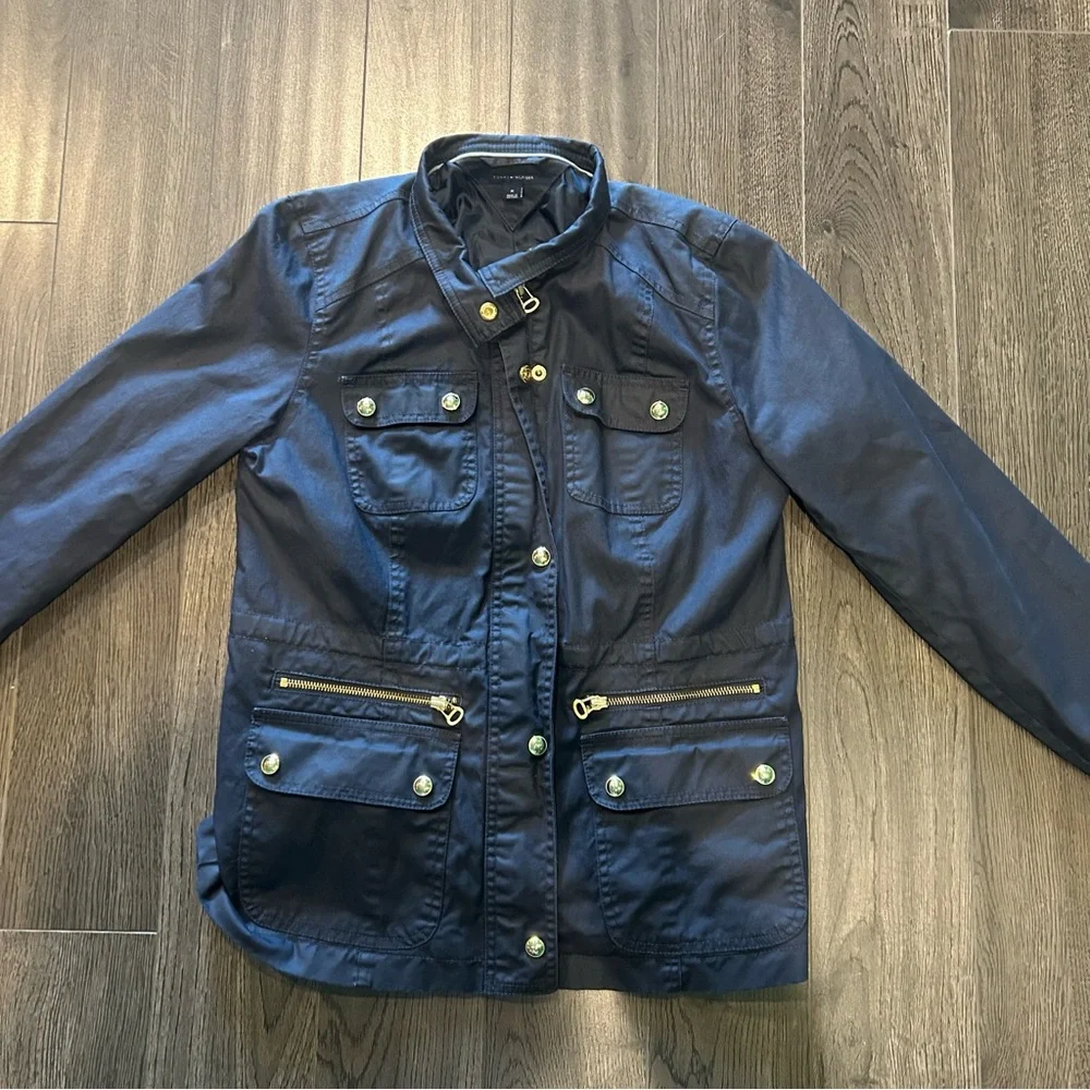 Tommy Hilfiger Navy Blue Utility Jacket with Structured Fit - Picture 3 of 9